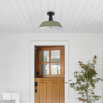 Camila 14" Classic Industrial Indoor/Outdoor Iron LED Semi Flush Mount